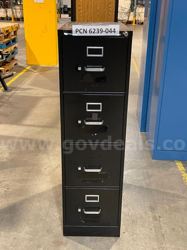 Filing Cabinet, 4-Drawers, Metal, Black