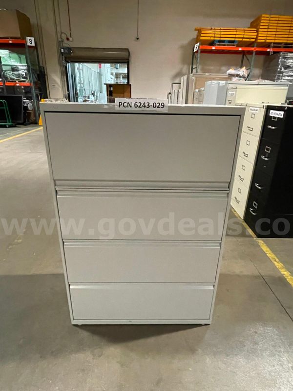 Filing Cabinet, 4-Drawers, Lateral, Metal