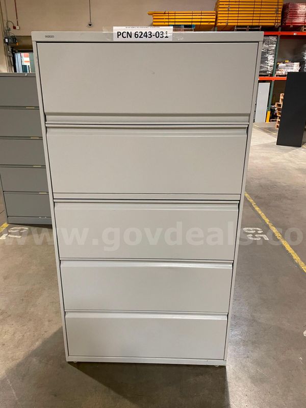 Filing Cabinet, 5-Drawers, Lateral, Metal