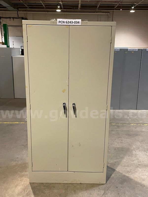 Storage Cabinet, 2-Doors, 4-Shelves, Metal