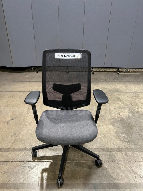 Computer Chair, Grey Seat, Net Back, Black