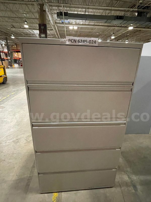 Filing Cabinet, 5-Drawers, Lateral, Metal