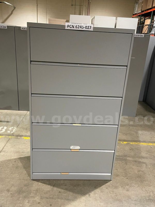 Filing Cabinet, 5-Drawers, Lateral, Metal