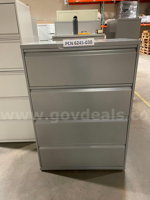 Filing Cabinet, 4-Drawers, Lateral, Metal
