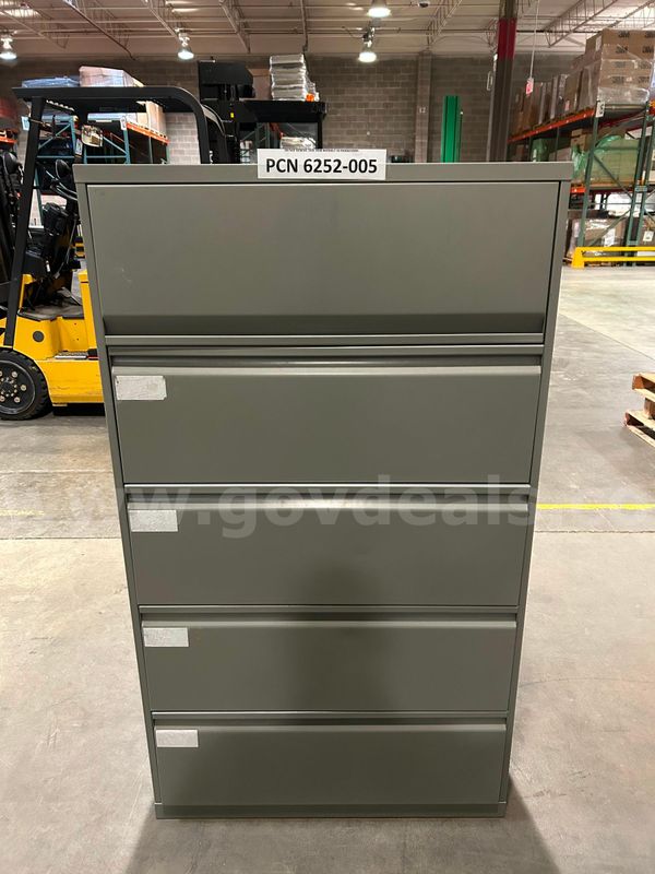 Filing Cabinet, 5-Drawers, Lateral, Metal