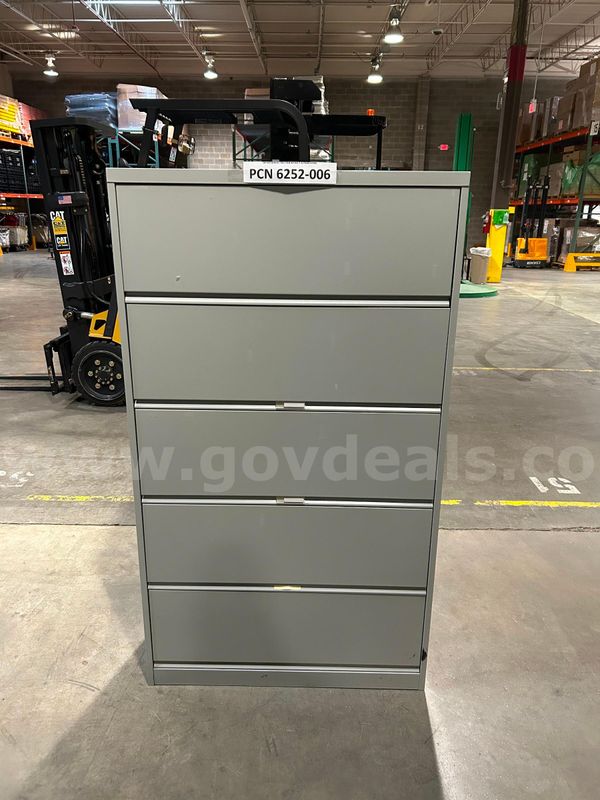 Filing Cabinet, 5-Drawers, Lateral, Metal