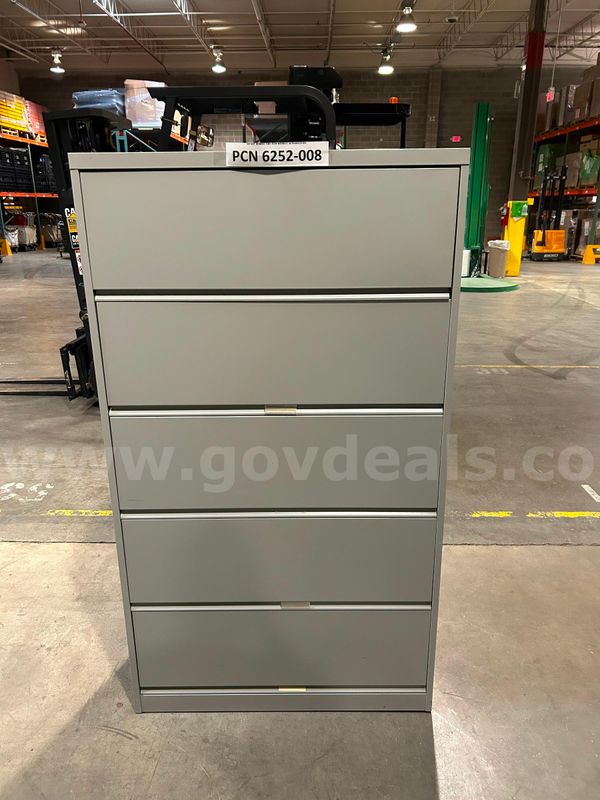 Filing Cabinet, 5-Drawers, Lateral, Metal