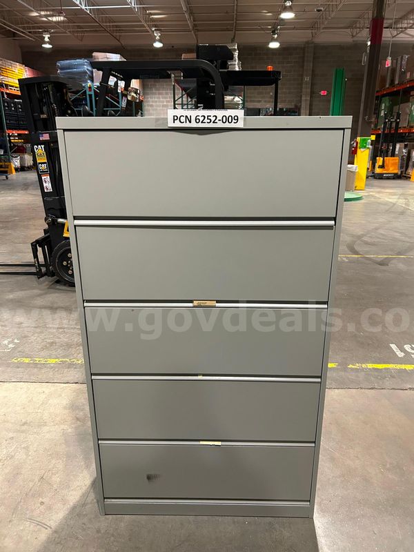 Filing Cabinet, 5-Drawers, Lateral, Metal