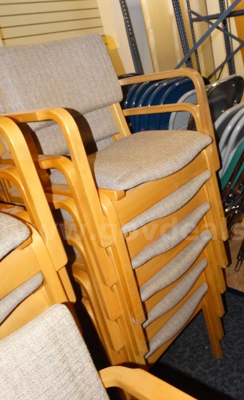 30 Tan Stackable Chairs - Used