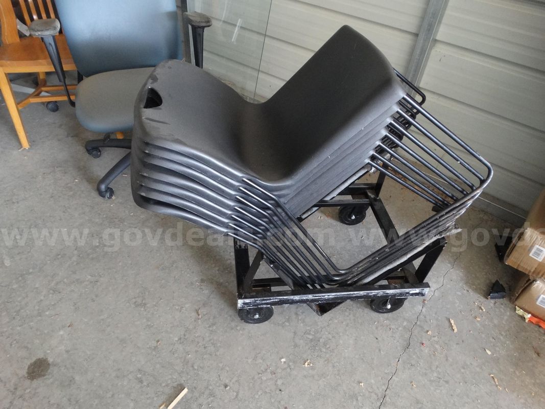 7 Stackable Chairs on Dolly - Used
