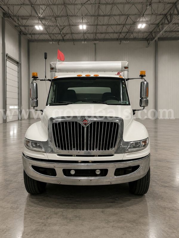 2015 International 4400 Lube Truck service body truck paired with a mobile lube setup