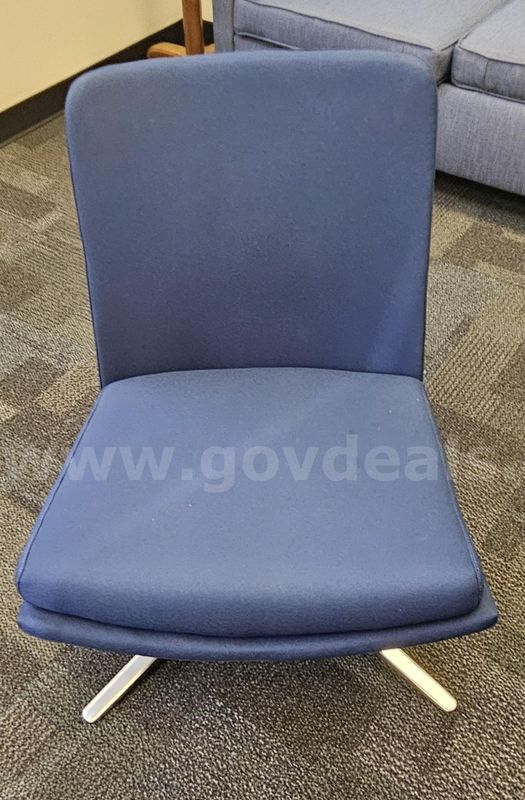 Upholstered Lounge Chairs - Blue- lot of 2