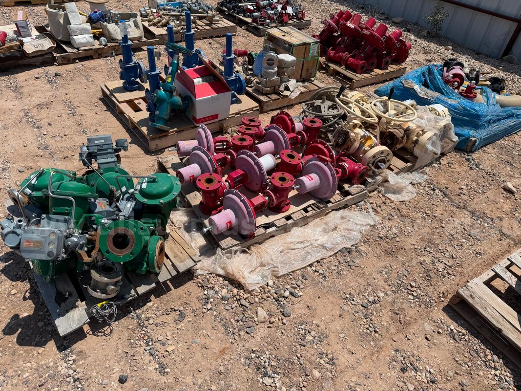 Valves, Control, PRV, Choke, Regulators and Valve Wheels, 2in to 6in, 150# to 2500#, Carbon Steel, Qty 7 Pallets