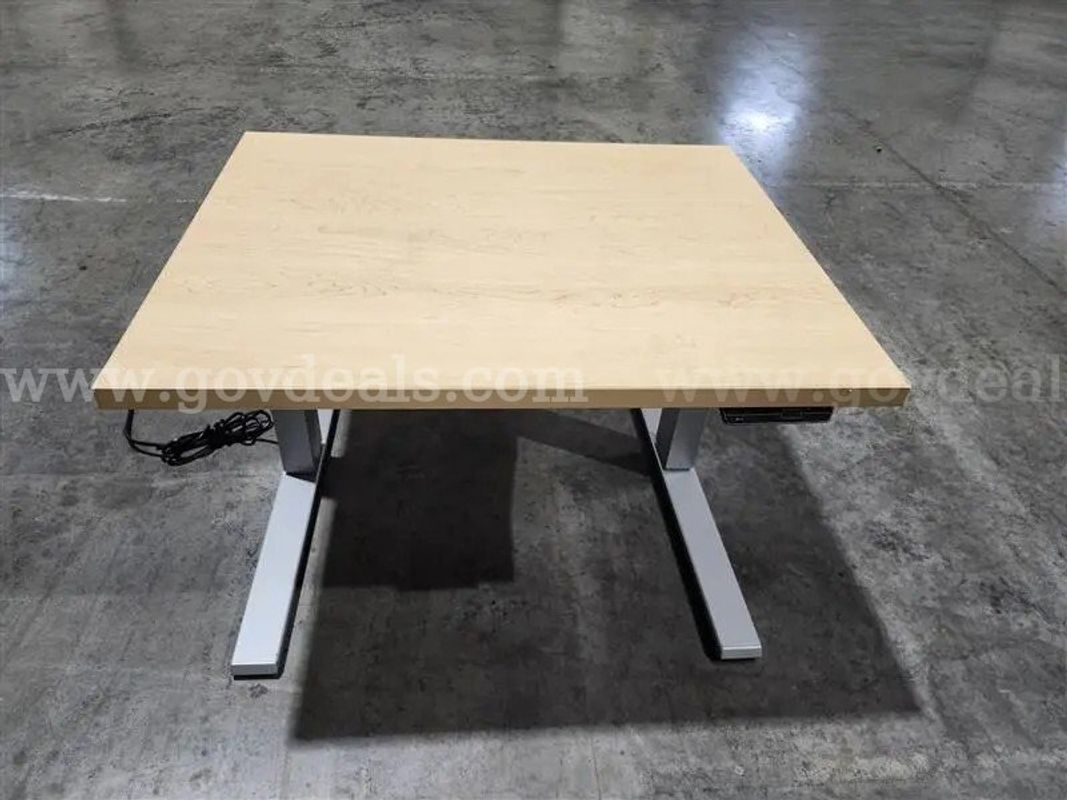 Tan Sit-Stand desks Lot of 2