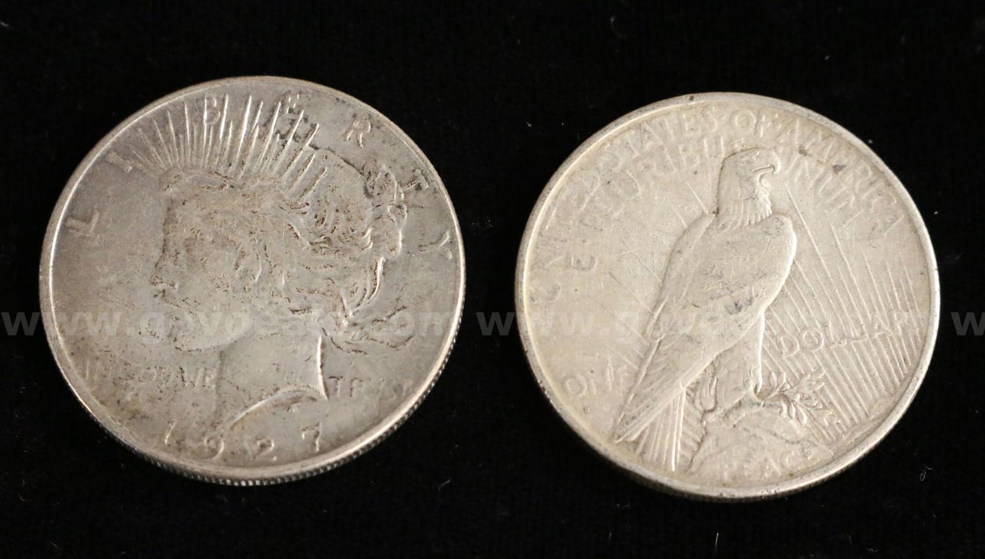 11 Assorted U.S. Silver Peace Dollar Coins