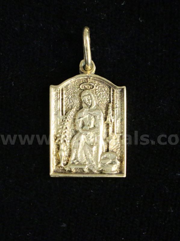 14k Yellow Gold Virgin Mary Pendant, 3.4 Grams