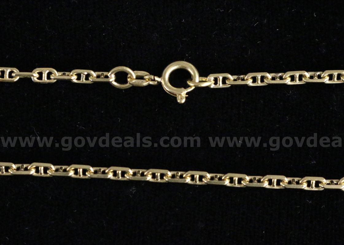 18k Yellow Gold Mariner Link Necklace, 11.2 Grams