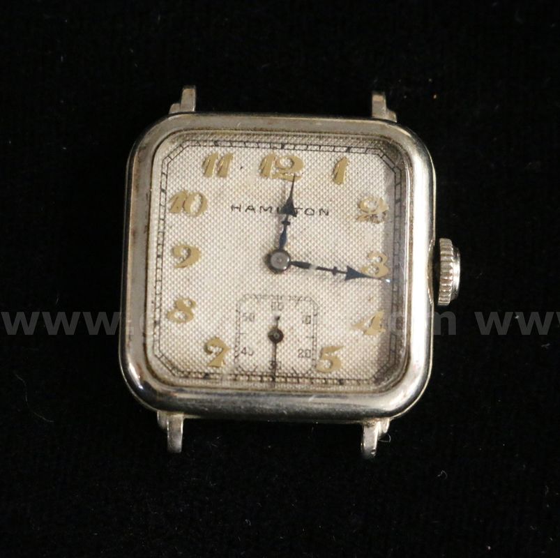Vintage 14k White Gold Hamilton Watch Head, 25.3 Grams