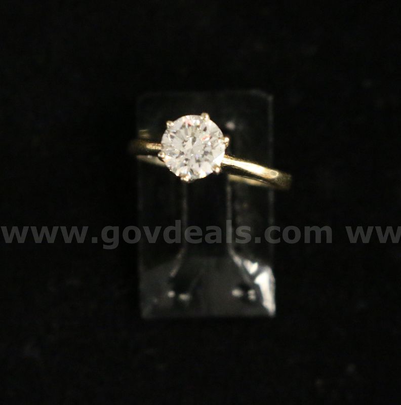 14k Yellow Gold Diamond Solitaire Ring, 1.8 Grams