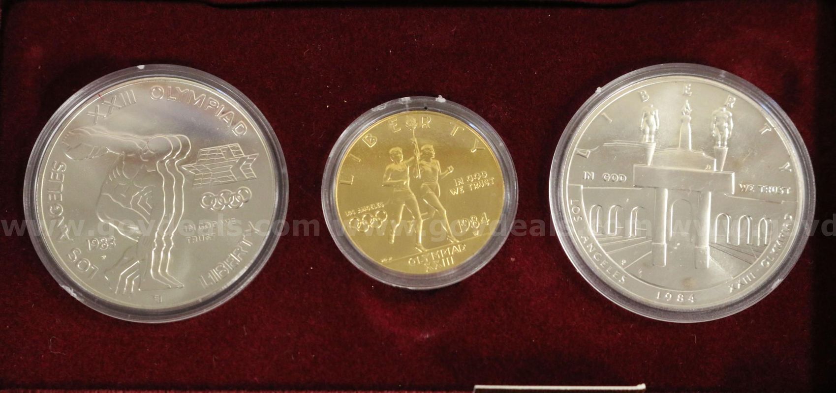 U.S. Mint Uncirculated Los Angeles Olympic Gold and Silver Coin Set