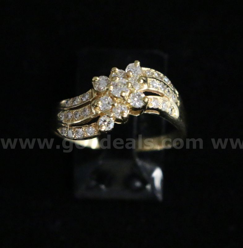 14K Yellow Gold Diamond Fashion Ring, 3.2 Grams