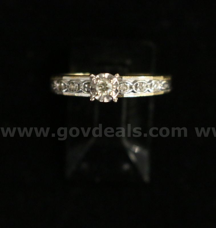 14K Yellow Gold Diamond Engagement Ring, 2.4 Grams