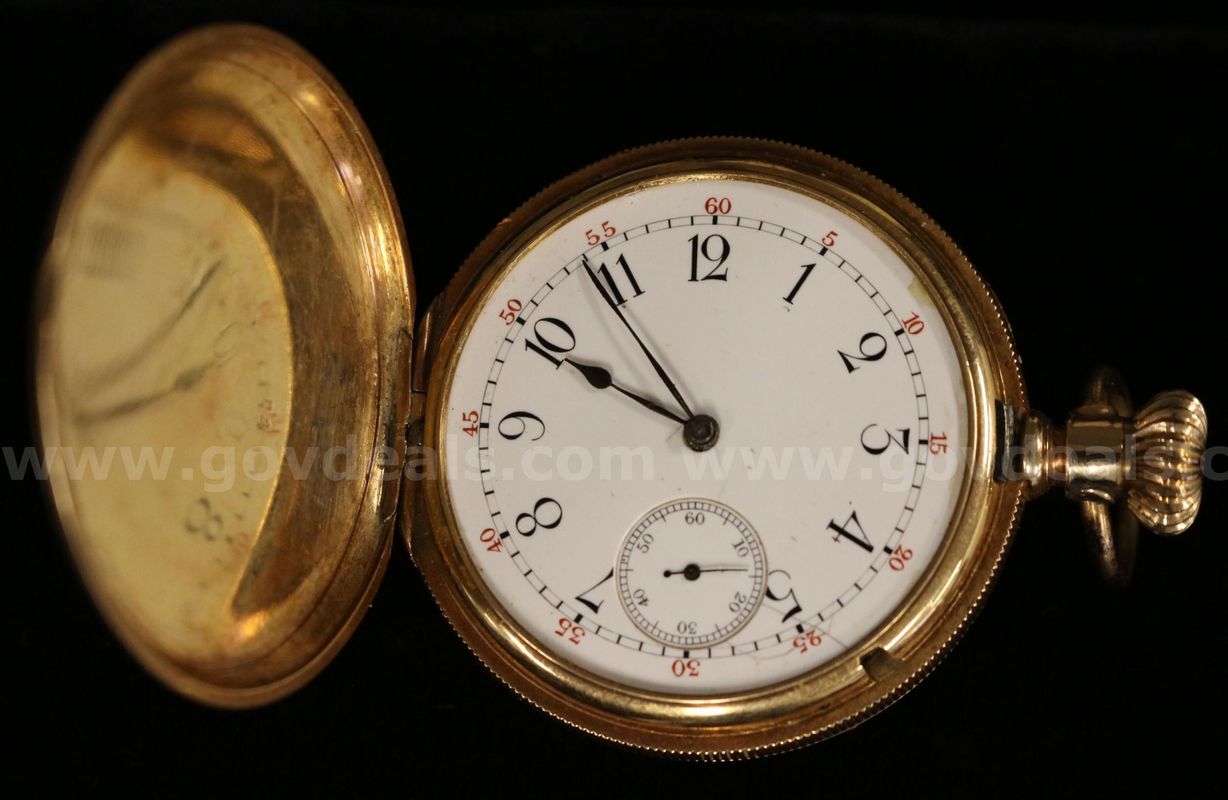 Agassiz Pocket Watch With 14K Yellow Gold Case