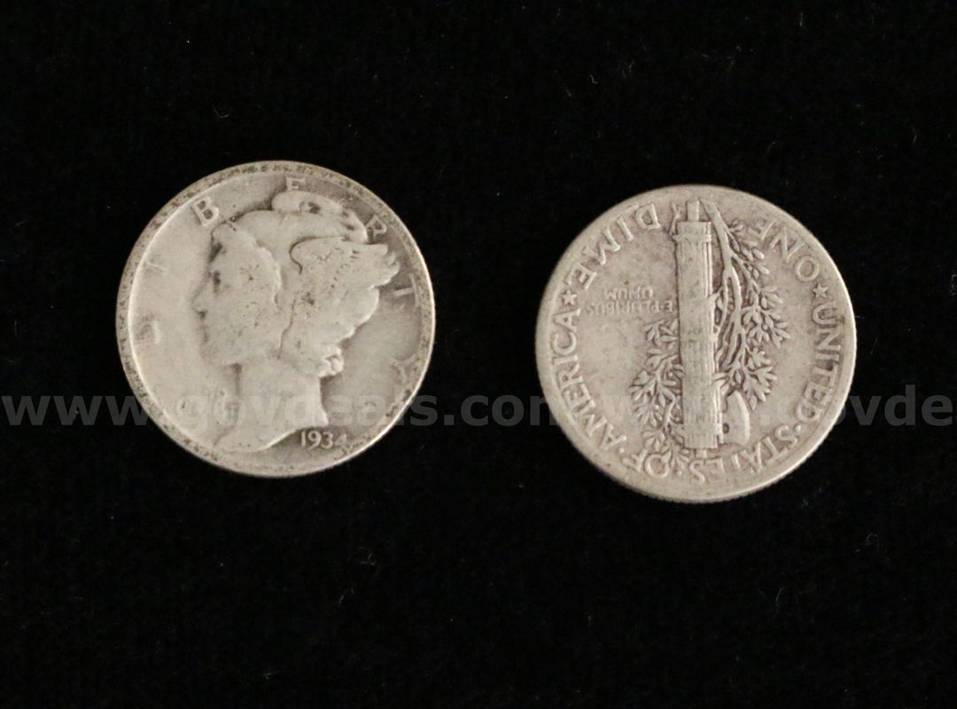 109 U.S. Silver Mercury Dimes
