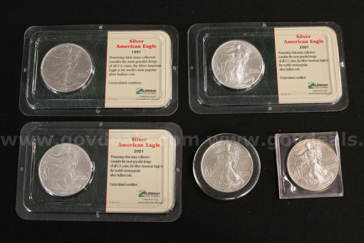 5 U.S. Silver American Eagle Coins