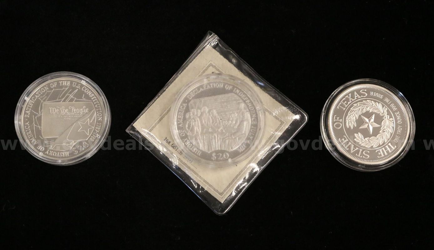 3 Assorted .999 Fine Silver Rounds
