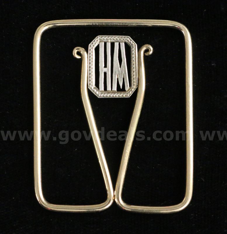 14K Yellow Gold & Silver Money Clip With Initials, 9.7 Grams