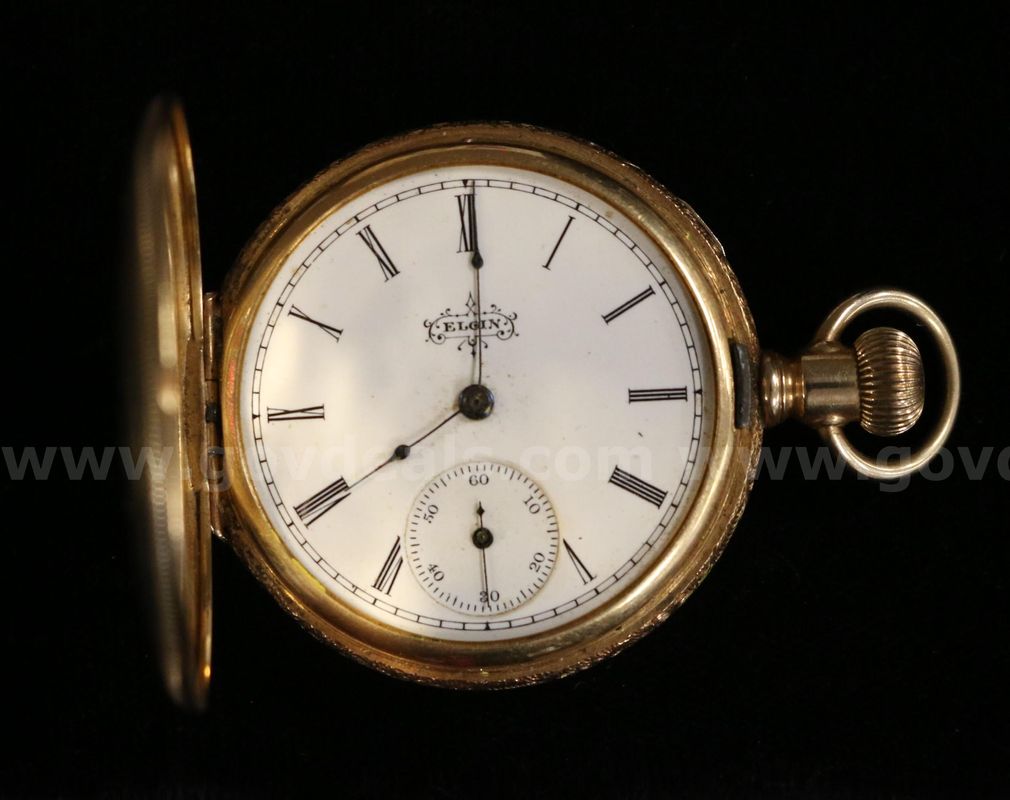 Vintage Elgin 7 Jewel Pocket Watch With 14K Yellow Gold Case