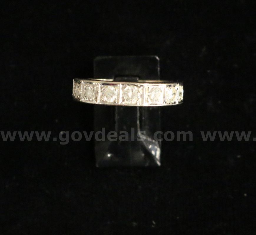 18K White Gold Diamond Band, 5.3 Grams