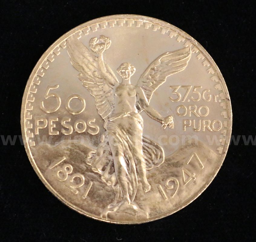 1947 Gold Mexico 50 Peso Coin, 41.6 Grams