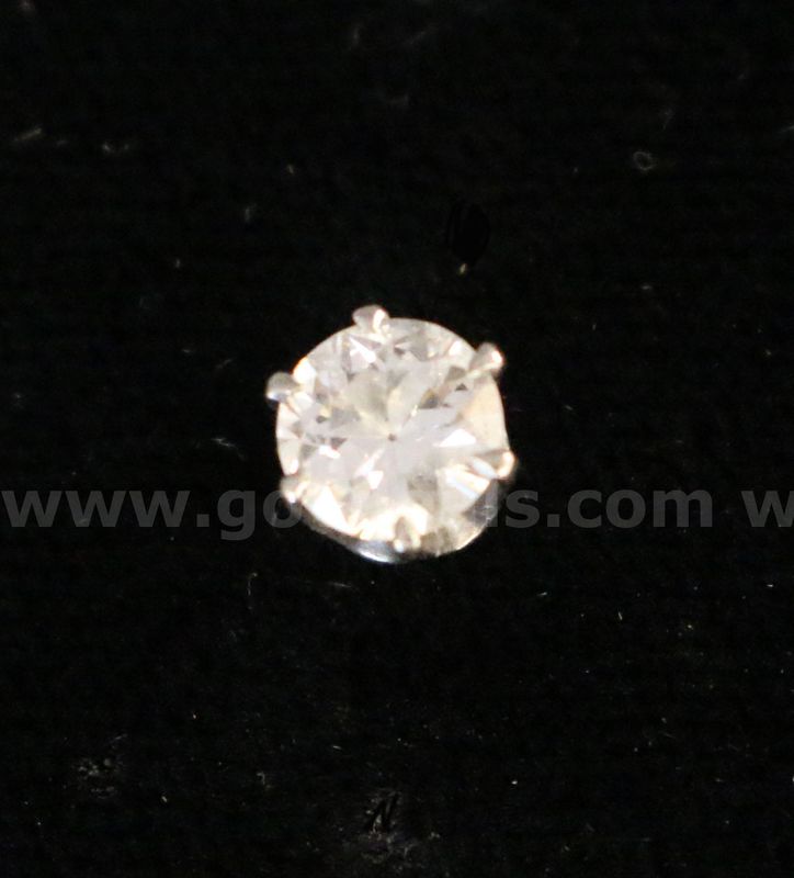 14k Yellow and White Gold Diamond Stud Earrings, 1.6 Grams
