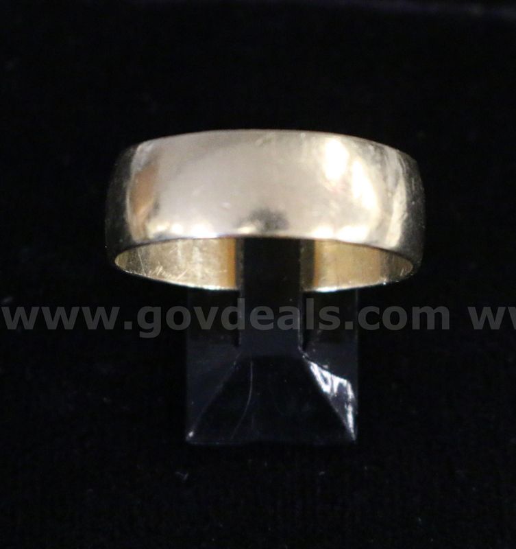 14K Yellow Gold Wide Plain Wedding Band, 6.8 Grams