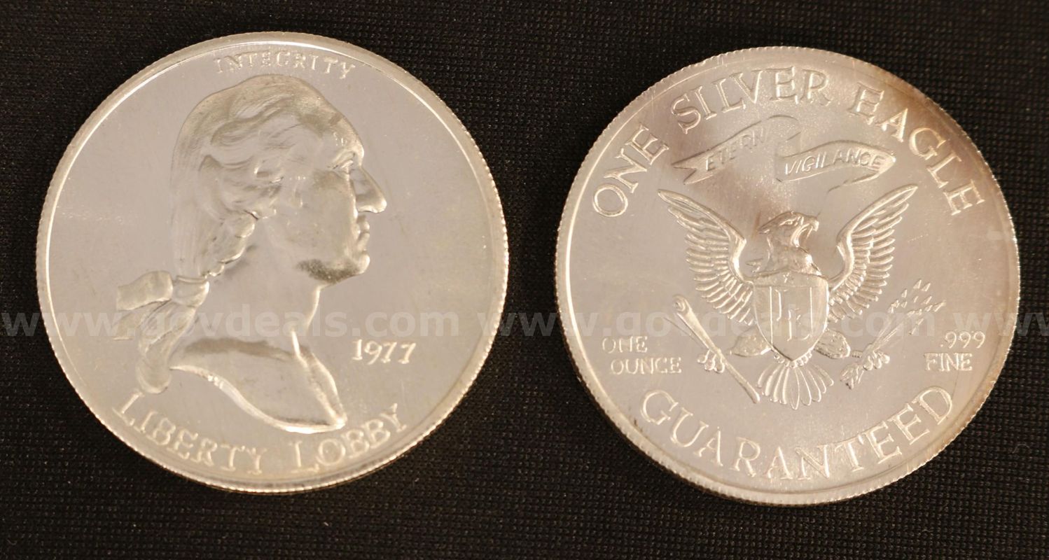 26- 1977 Liberty Lobby 1 Ounce Silver Eagle Coins