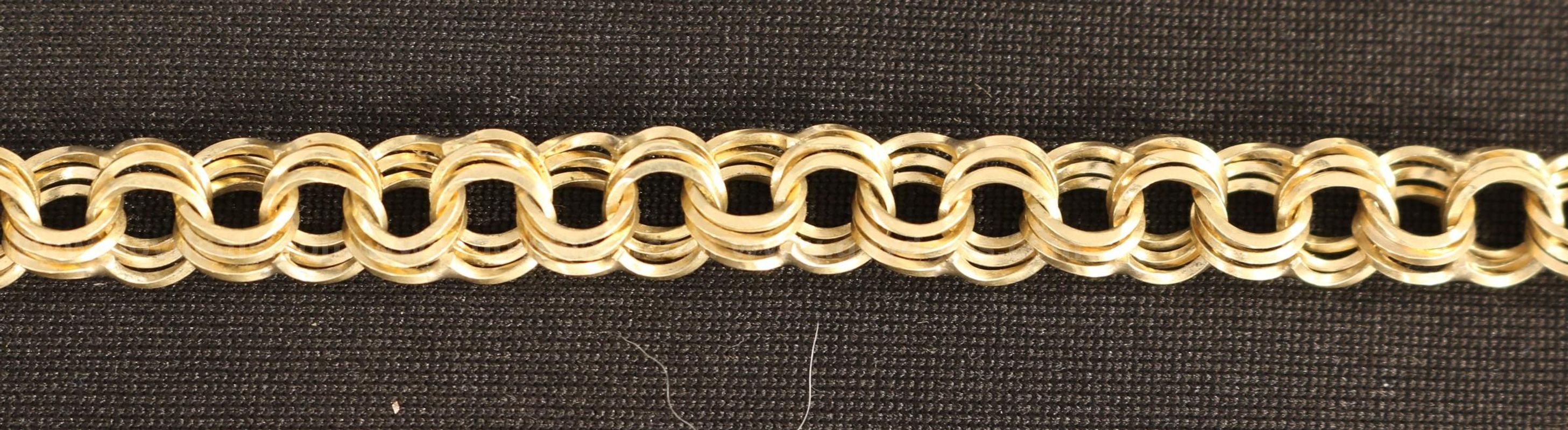 14K Yellow Gold Double Curb Link Bracelet, 13.9 Grams