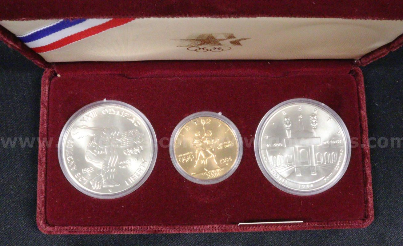 1984 U.S. Silver & Gold Uncirculated Olympic Coin Set