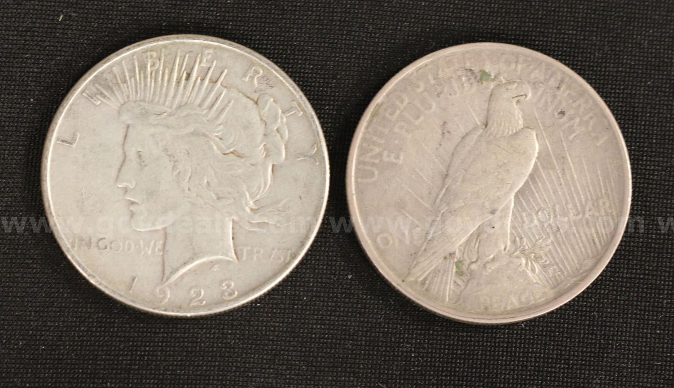 36 Assorted U.S. Silver Peace Dollar Coins