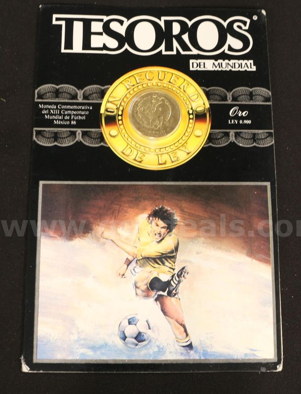 1985 Mexico 500 Pesos FIFA World Cup Commemorative Gold Coin, 17.3 Grams