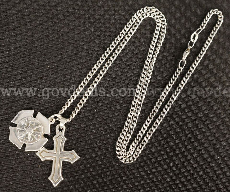 James Avery Sterling Silver Necklace W/2 Pendants, 16.5 Grams