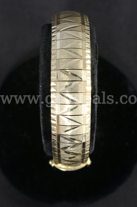 18K Yellow Gold Omega Textured Flex Bangle Bracelet, 36.4 Grams