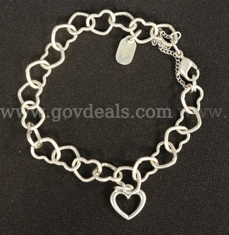 James Avery Sterling Silver Connected Heart Bracelet, 10.6 Grams