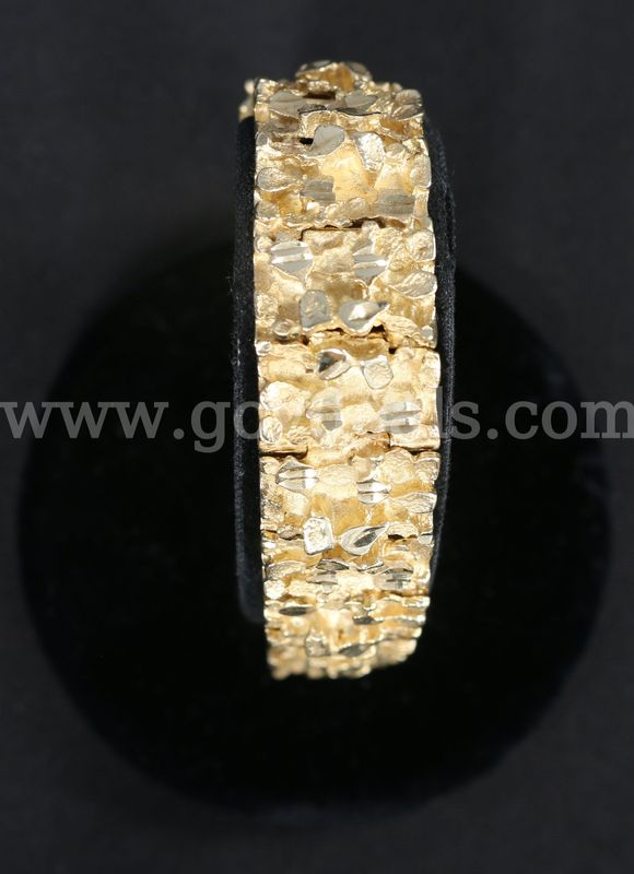 14K Yellow Gold Nugget Bracelet, 66.7 Grams