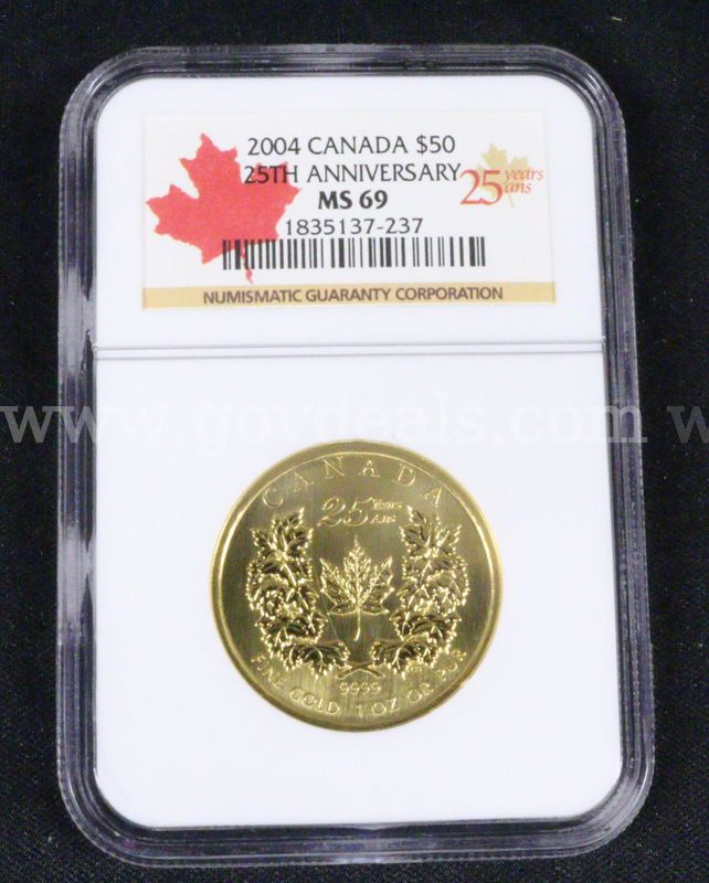NGC Graded 2004 Canada $50 25th Anniversary Gold $50 Coin