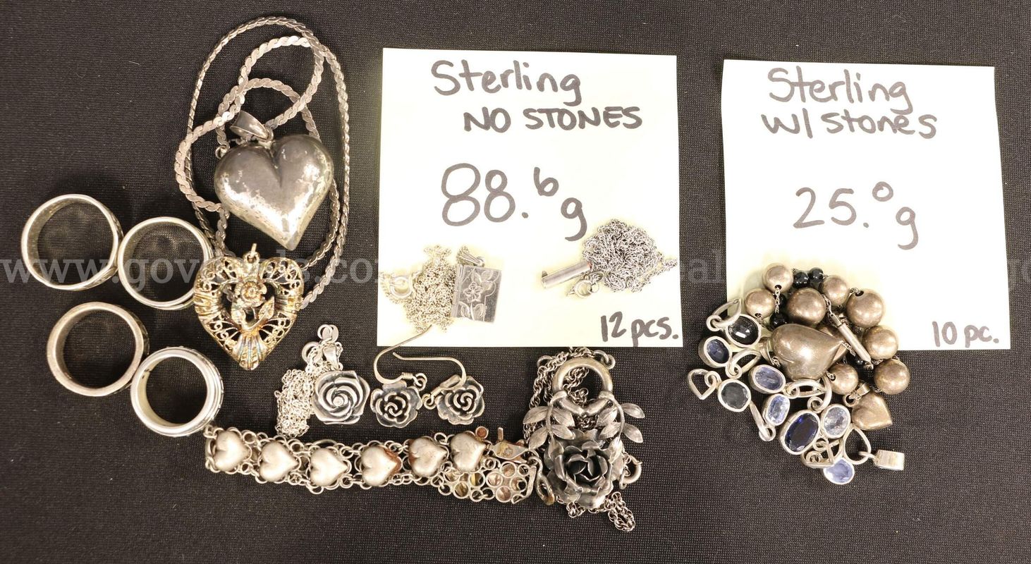22 Pieces Of Sterling Scrap Silver, 113.6 Grams