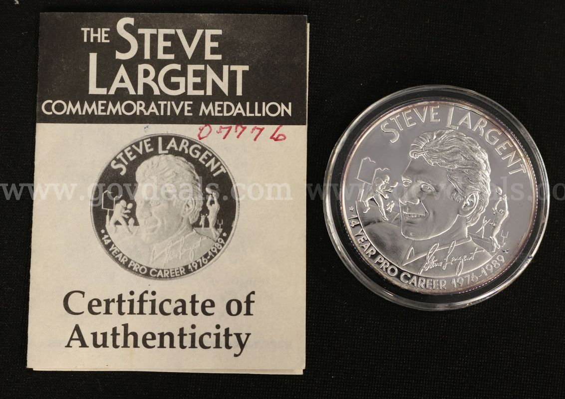1989 Silver Steve Largent Commemorative 1oz Medallion