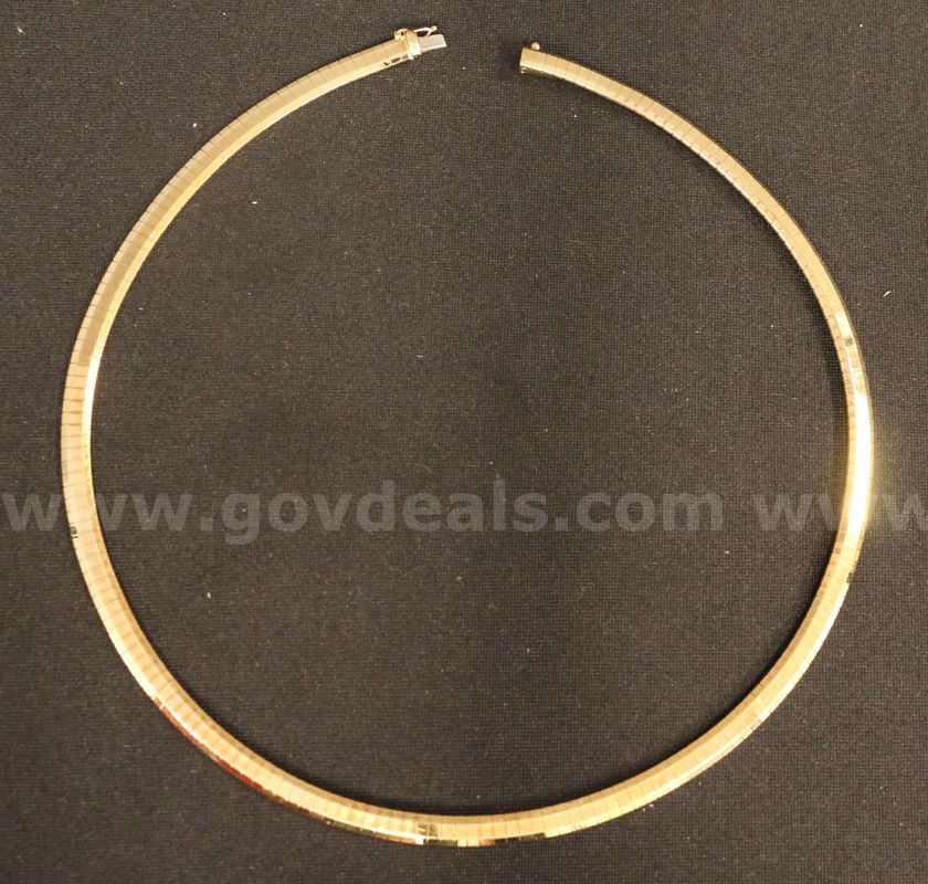 14k Yellow Gold Omega Link Necklace, 27.1 Grams