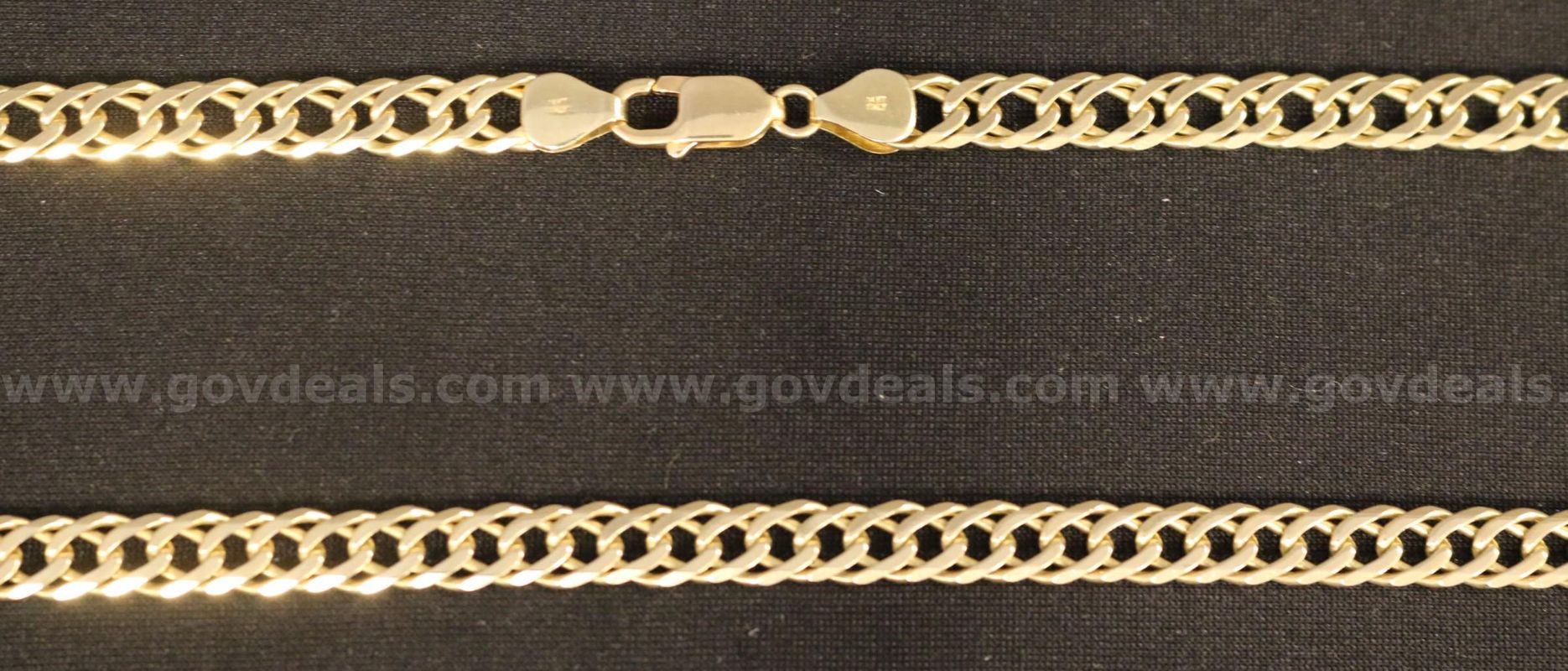 14K Yellow Gold Double Link Necklace, 38.8 Grams
